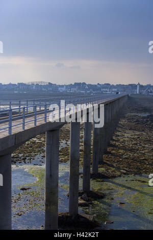 Frankreich, Bretagne, Finistere, Roscoff, Pier, den Atlantik, Ebbe, Stockfoto