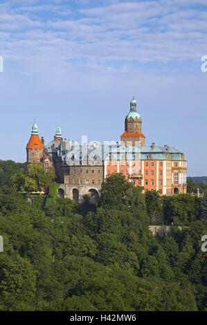 Polen, Schlesien, Walbrzych, Schloss prince's Stein, Ost, Europa, Waldenburg, Hill, Schlossgebäude, Struktur, Architektur, Ort von Interesse, Reiseziel, Tourismus, Stockfoto