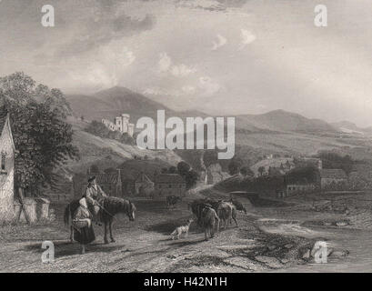 Castle Campbell, von Dollar Glen, Perthshire. Clackmannanshire. Schottland c1840 Stockfoto