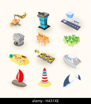 Urlaub Reise Icons set Stock Vektor