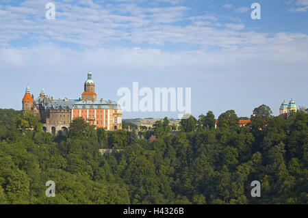 Polen, Schlesien, Walbrzych, Schloss prince's Stein, Ost, Europa, Waldenburg, Hill, Schlossgebäude, Struktur, Architektur, Ort von Interesse, Reiseziel, Tourismus, Stockfoto