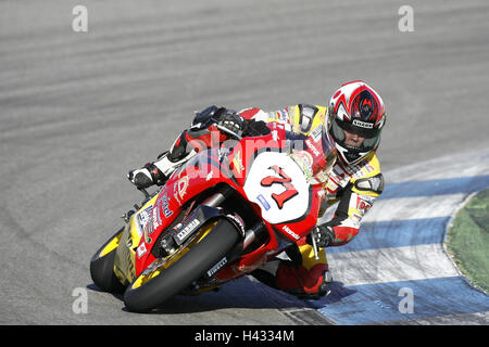 Motorrad-Broschüre IDM, Honda Racing Motor Radian, Rennstrecke Stockfoto