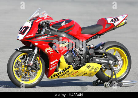 Motorrad-Broschüre IDM, Honda Racing Motor Radian, Rennstrecke Stockfoto