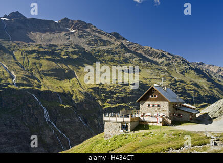 Österreich, Tirol, Ötztaler Alpen, Obergurgl, Berghütte, Stockfoto