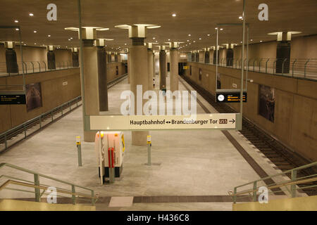 Deutschland, Berlin, u-Bahnstation, dem Bundestag, Plattform, Stockfoto