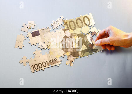 Banknote Jigsaw puzzle, Person, Detail, Hand, Illustration, Motorradfahrer, komponieren, Stockfoto