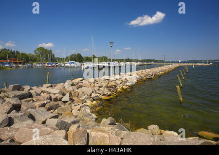 Deutschland, Mecklenburg Tiefland deutlich voller Seen, Marina, Müritz, Stockfoto