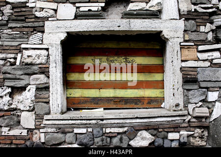 Gebäude, alte, Detail, Fassade, Fenster, versiegelt, Stockfoto