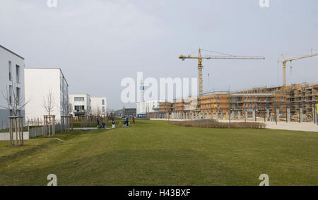 Männer bei der Arbeit, München-Riem, München Stockfoto