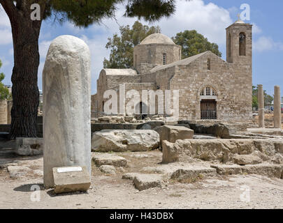 Kato Paphos, Zypern Kirche Agio Chrysopolitissa, Paulussäule, Stockfoto