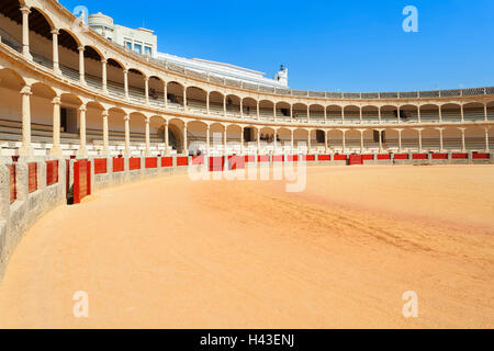 Stierkampfarena, die Plaza de Toros de Ronda, Provinz Malaga, Ronda, Andalusien, Spanien Stockfoto