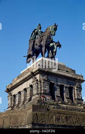 Reiterstandbild von Kaiser Wilhelm, Deutsches Eck, Koblenz, Rheinland-Pfalz, Deutschland Stockfoto