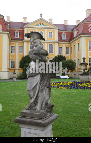 Deutschland, Sächsische Schweiz, Rammenau, Schloss Gebäude, Joh.-Gott.-Fichte-Park, Park Figur, Stockfoto