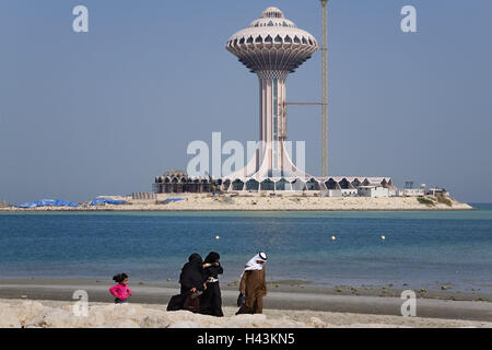 Saudi Arabien, Provinz Asch Scharqiyya, Damman, Wasserturm, Stockfoto