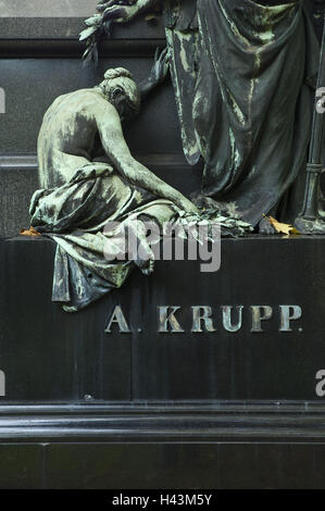 Friedhof der Familie Krupp, Friedhof Bredeney, Essen, North Rhine-Westphalia, Germany, Nahaufnahme, Stockfoto