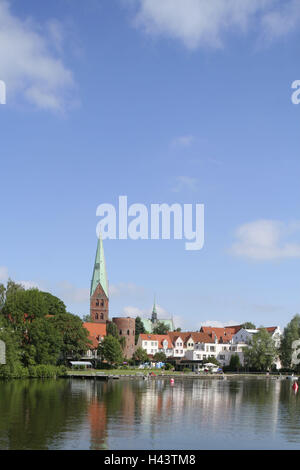 Deutschland, Schleswig - Holstein, Lübeck, Aegidienkirche, Krähe Teich, Stockfoto