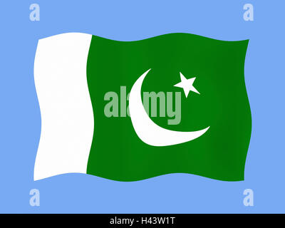 Computergrafik, Nationalflagge, Pakistan, Flagge, Flagge, Flagge, Zustand Abbildung, Schlag, islamische, Produktfotografie, Stockfoto