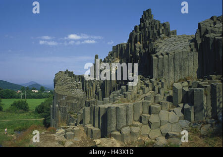 Tschechien, Kamenicky Senor, des Herrn Haus Rock, Basalt-Säulen, Steinschönau, Stein-Schönau, Europa Tschechien, Liberec, Natur, Sehenswertes, Práchen, wenig par, natürliches Denkmal, Villa Rock, Pan-Ska-Skala, Säule, Basalt, Basalt, Basaltformation, Stockfoto