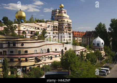 Deutschland, Hessen, Darmstadt, bürgerlichen Viertel, Wald-Spirale, 100 Wasserhaus, Stadt, Architektur, Bau, Künstler, 100 Wasser, Wohnhaus, Wohn-komplexe, architektonischen Stil, gekonnt, Architektur, zivile Park, vierter von Interesse, Stockfoto