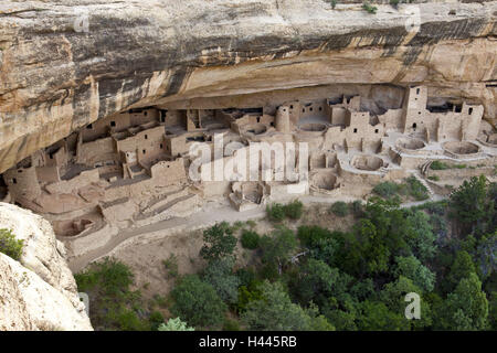 USA, Colorado, Mesa Verde Nationalpark, Galle Wohnungen, Vorkolumbisch, Anasazi Kultur, "Cliff Palace", Stockfoto