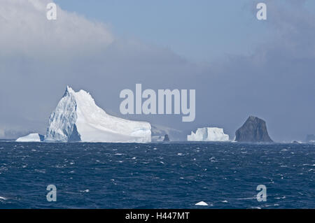 South Shetland, Elephant Island, Meer, Eisberge, Stockfoto