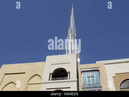 Burj Dubai Tower, Himmel, Hausfassaden, Detail, Dubai, Vereinigte Arabische Emirate, Stockfoto