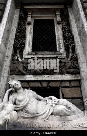 Italien, Rom, über Depression Quattro Fontane, na ja, Statue, die Göttin Diana, Stockfoto