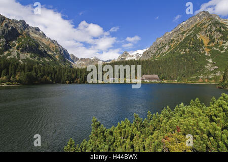 Berg-See-Popradske Popradske Pleso, Strbske Pleso, Nationalpark der hohen Tatra, Presovsky Kraj, Slowakei, Stockfoto