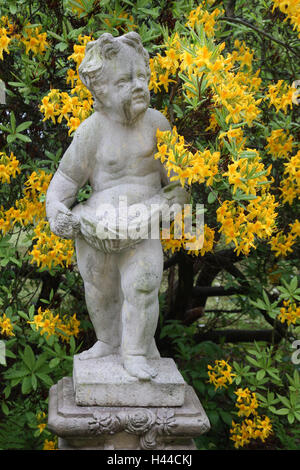 Deutschland, Sächsische Schweiz, Rammenau, Schloss Gebäude, Joh.-Gott.-Fichte-Park, Park Figur, Stockfoto