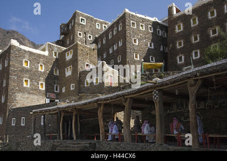 Saudi Arabien, Provinz Asir, Rijad Alma, Hausfassaden, Stockfoto