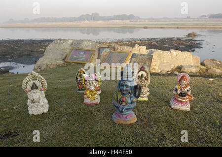 Indien, Uttar Pradesh, Göttern, Figuren, Bilder, Stockfoto