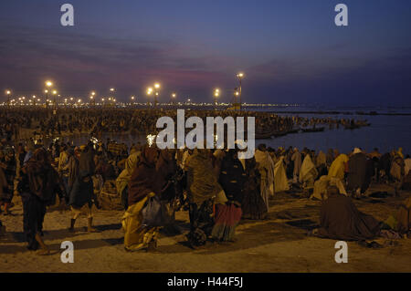Allahabad, Indien, Uttar Pradesh, Kumbh Mela, Menschenmenge, Stockfoto