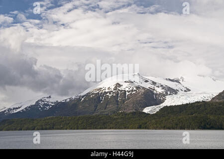 Chile, Fjord-Landschaft, Gletscher, Stockfoto