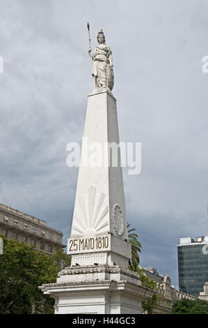 Argentinien, Buenos Aires, Plaza de Mayo, Denkmal, 25. Mai 1810, Stockfoto