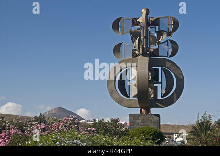 Kanarische, Inseln, Lanzarote, Arrecife, Flughafen, wind-Spiel, C. Manrique, Hauptstadt, Park, St. Kunst, Kunstobjekt, Skulptur, Ort von Interesse, Reiseziel, Tourismus, Stockfoto