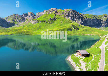 MELCHSEE FRUTT, Schweiz, Blick 27. August 2015 - auf Melchsee Frutt und Schweizer Alpen Panorama vom Melchsee Frutt, Schweiz, Stockfoto