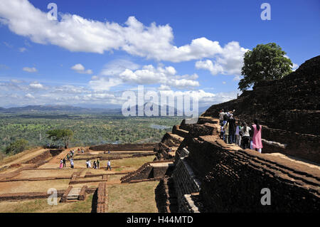 Sri Lanka, Sigiriya, Festungsruinen, Touristen, Stockfoto