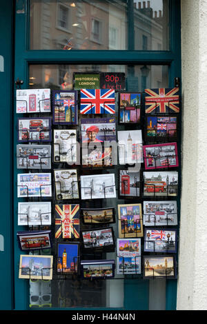 Ansichtskarten Sie zum Verkauf außerhalb Shop, Greenwich, London, UK Stockfoto