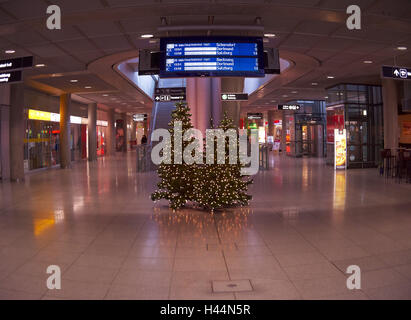 Deutschland, Baden-Wurttemberg, Stuttgart, Flughafen, innen, Weihnachtsbäume, Stockfoto