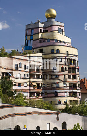 Deutschland, Hessen, Darmstadt, bürgerlichen Viertel, Wald-Spirale, 100 Wasserhaus, Detail, Stadt, Architektur, Bau, Künstler, 100 Wasser, Wohnhaus, Wohn-komplexe, architektonischen Stil, gekonnt, Architektur, zivile Park, vierter von Interesse, Stockfoto