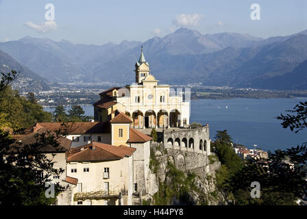 Schweiz, Tessin, Luzern, Wallfahrtskirche "Madonna del Sasso", Stockfoto