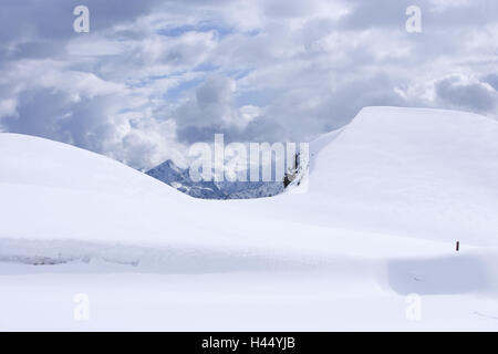 Italien, Dolomiten, Belluno, Cortina d ' Ampezzo, Passo Tu Giau Schneewehe, Ansicht, Stockfoto