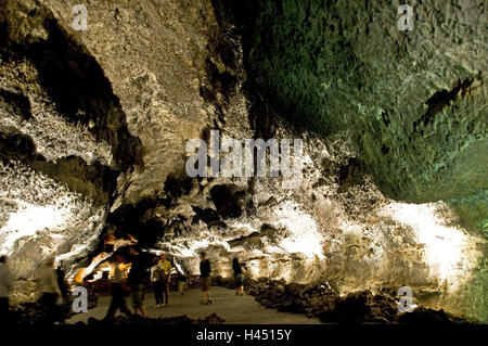 Kanarische, Inseln, Lanzarote, Grube, Grotte Cueva de aus Verdes, Touristen, Stockfoto