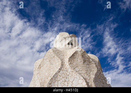 Spanien, Katalonien, Barcelona, Eixample, Passeig de Gracia, Casa Mila, Schornstein, Detail, Stockfoto