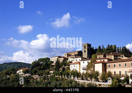 Italien, Toskana, Montecatini Alto, Blick auf die Stadt, Stockfoto