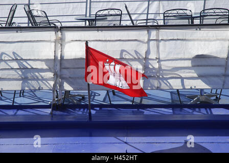 Deutschland, Hamburg, Flagge, Wappen, Stockfoto