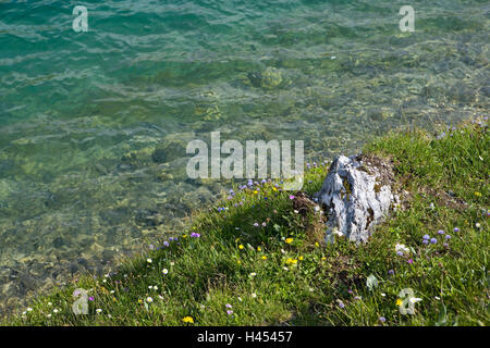 Schweiz, Bündner, Prättigau, Kreuzgang, St. Antönien, Partnunsee, Ufer, Stockfoto