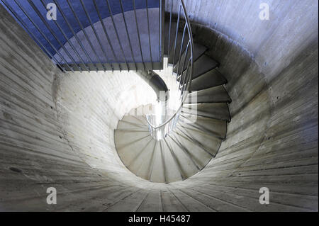 Wendeltreppe, Beton, detail, Karwendelgebirges, Natur-Informationszentrum, "Teleskop", Struktur, Architektur, Mittenwald, Natur-Info-Center, "gigantischen Teleskop", Schlauch, Informationszentrum, Touristenattraktion, Treppen, Geländer, gewundene, gebogen, Stockfoto