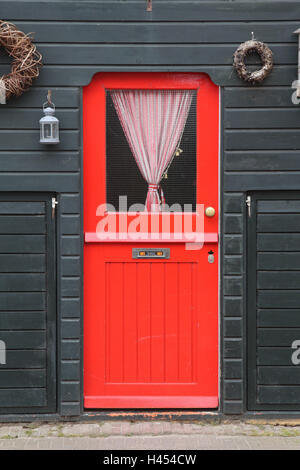 Wohnhaus, Detail, Haustür, rot, Insel Texel, Stockfoto