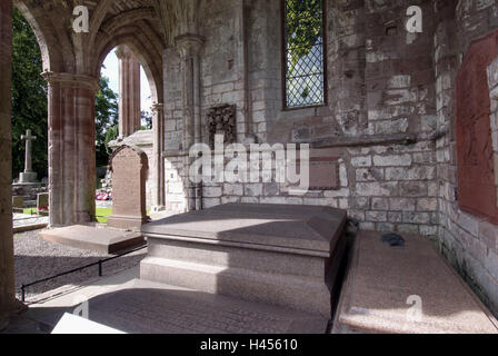 Großbritannien, Schottland, Dryburgh Abbey, Ruine, Gräber, Sir Walther Scott, Stockfoto